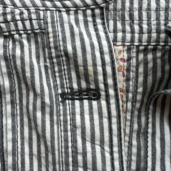 EUC Ett Twa Anthropologie sz 4 jacket short sleeve sailor stripe buttons pockets - Picture 8 of 16
